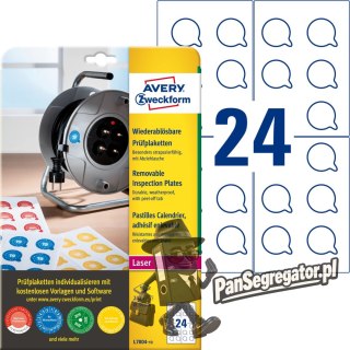 Etykiety inspekcyjne usuwalne 30mm 2480szt. L7804-10 białe AVERY ZWECKFORM