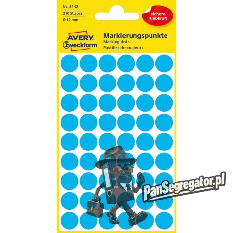 Etykiety kółka Q12mm niebieskie 3142 AVERY ZWECKFORM