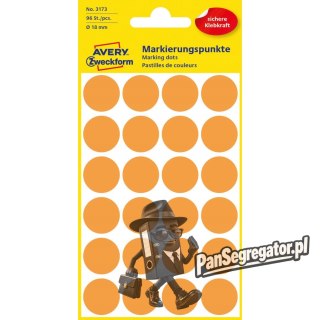 Etykiety kółka Q18mm pomarańczowe 3173 AVERY ZWECKFORM
