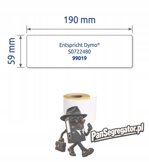 Etykiety kryjące na segregatory w rolce 110 etyk. 59 x 190 mm, trwałe, białe AS0722480 Avery Zweckfo
