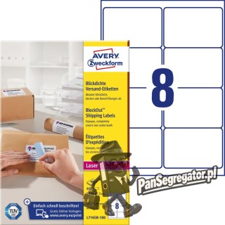 Etykiety kryjące wysyłkowe BlockOut, 99,1x67,7mm L7165B-100 AVERY ZWECKFORM