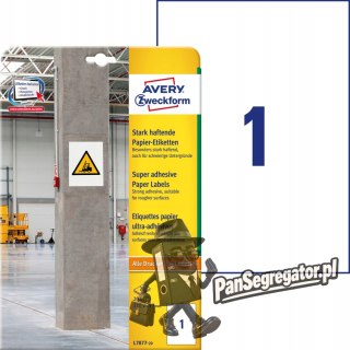 Etykiety papierowe 210x297mm (20arkuszy) L7877-20 AVERY ZWECKFORM