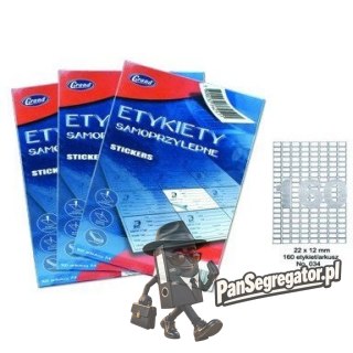 Etykiety samoprzylepne 034 22x12mm 160etykiet (100ark.) 150-1061 GRAND
