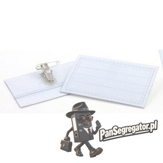 Identyfikator z klipsem i agrafką 90x55mm GR-50 do identyfikacji pracowniczej 130-1063 GRAND