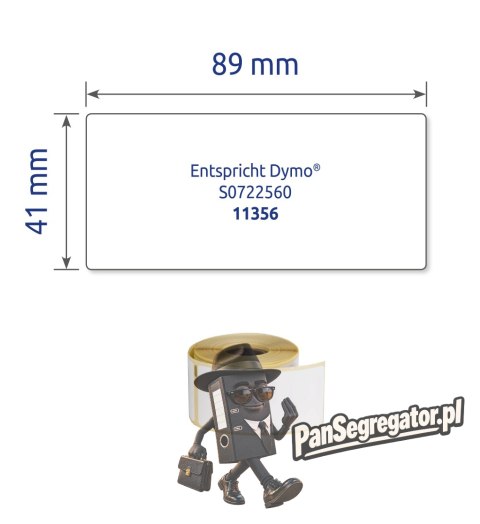 Identyfikatory imienne w rolce 200 etyk. 41 x 89 mm, usuwalne, białe AS0722560 Avery Zweckform