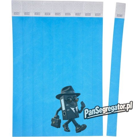 Opaski na rękę 256x19mm (50 arkuszy = 500 opasek) neonowe niebieskie TYVBL-50 AVERY