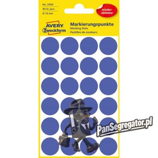 Usuwalne kółka Q18mm 96szt./op. niebieskie 3596 AVERY ZWECKFORM