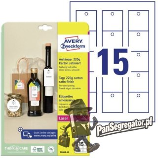 Zawieszki kartonowe (10 arkuszy) 50x50mm Quick&Clean T2003-10 AVERY ZWECKFORM