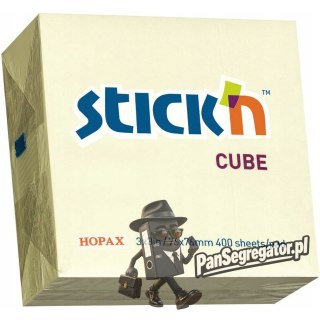 Bloczek 76x76mm 400k żółty pastel 21072 STICK`N