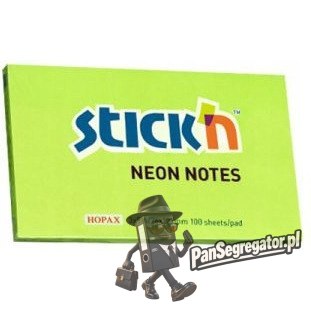 Bloczek STICK"N 127x76mm zielony neon 100k 21171