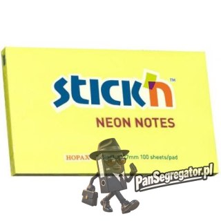 Bloczek STICK"N 127x76mm żółty neonowy 100k 21135 STICK"N