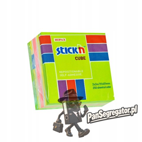 Bloczek STICK"N 51x51mm zielony-mix neon i pastel 21534