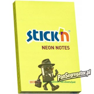 Bloczek STICK`N 76x51mm 100k żółty neon 21132