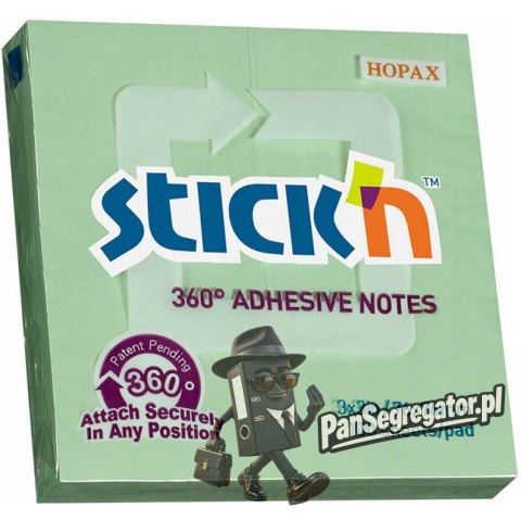 Bloczek STICK"N 76x76mm 360stopni zielony 21552