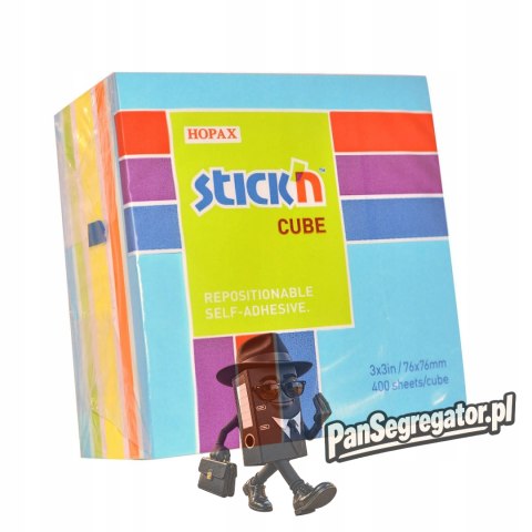 Bloczek STICK"N 76x76mm 400k mix niebieski/zielony 21538