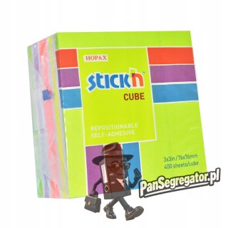 Bloczek STICK"N 76x76mm 400k mix zielony/żółty/różowy 21537