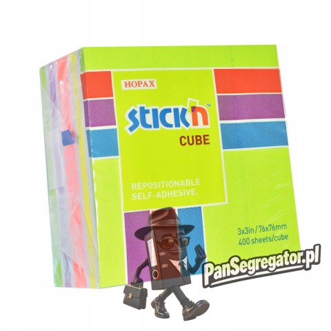 Bloczek STICK"N 76x76mm 400k mix zielony/żółty/różowy 21537