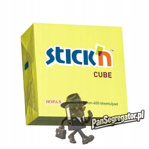 Bloczek STICK"N 76x76mm 400k żółty neonowy 21010