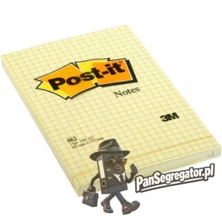 Bloczek samoprzylepny 102x152mm 100k żółty kratka 662 POST-IT UU009543230 3M