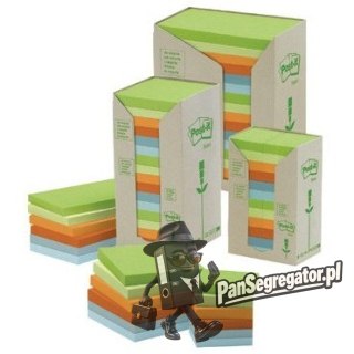Bloczek samoprzylepny 127x76mm 100k (16szt) pastelowy EKO POST-IT 655-1RPT FT510110370 3M