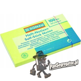 Bloczek samoprzylepny 127x76mm 100k żółty DONAU (7588001-11)