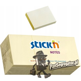 Bloczek samoprzylepny 38x51mm 100k żółty pastelowy (12szt) STICK`N 21530