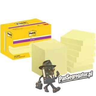Bloczek samoprzylepny 47,6x47,6mm 90k żółty (12szt) POST-IT Super Sticky 100% PEFC CH18/0914