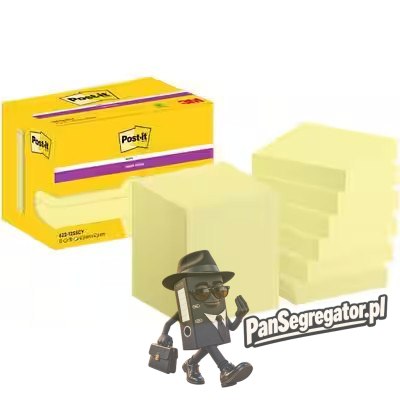 Bloczek samoprzylepny 47,6x47,6mm 90k żółty (12szt) POST-IT Super Sticky 100% PEFC CH18/0914