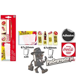 Bloczek samoprzylepny 67x89mm 25k + zakładki indeksujące 67x20mm 25k (4szt) COCA-COLA CC030 MP Poland