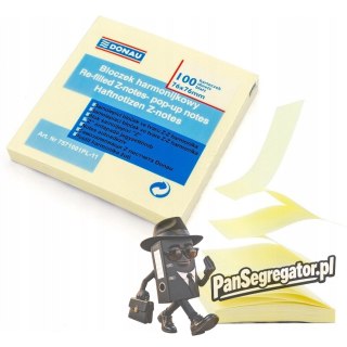 Bloczek samoprzylepny 75x75mm 100k żółty `Z` 7571001PL-11 DONAU