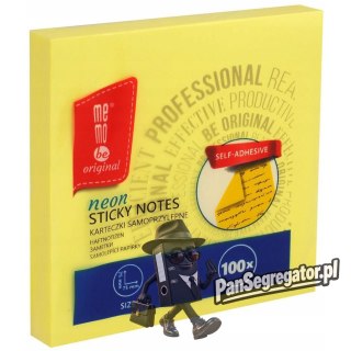 Bloczek samoprzylepny 75x75mm 100k żółty neonowy MB100-20-100 MEMOBE