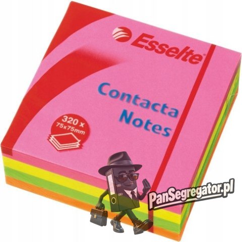 Bloczek samoprzylepny 75x75mm 320k neonowy ESSELTE 83065
