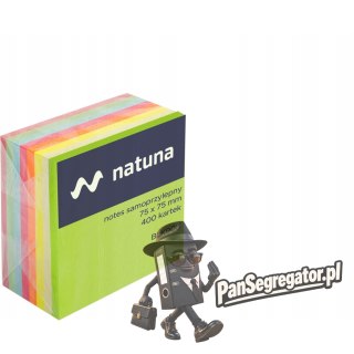 Bloczek samoprzylepny 75x75mm 400k tęczowy NATUNA (NSKT/D)
