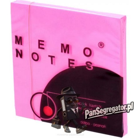 Bloczek samoprzylepny 75x75mm 80k różowy intenssywny MEMO DALPO