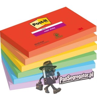 Bloczek samoprzylepny 76x127mm 90k mix kolorów (6szt) POST-IT Super Sticky PLAYFUL