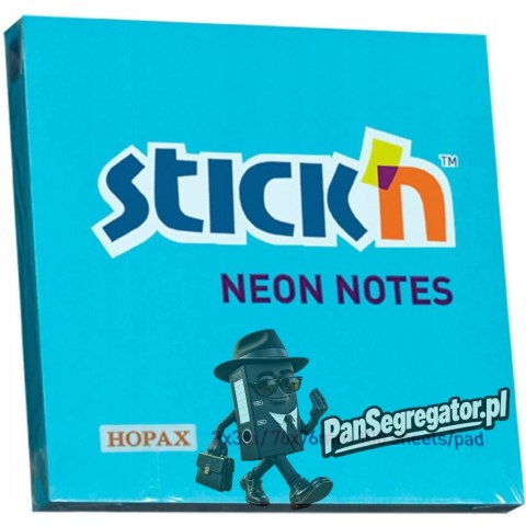 Bloczek samoprzylepny 76x76mm 100k niebieski neonowy 21209 STICK`N
