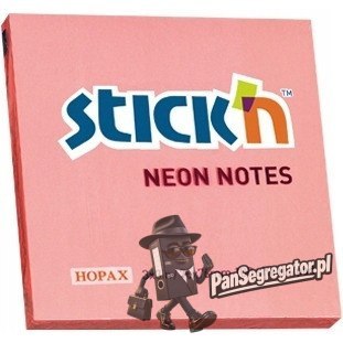 Bloczek samoprzylepny 76x76mm 100k różowy neonowy STICK`N 21166