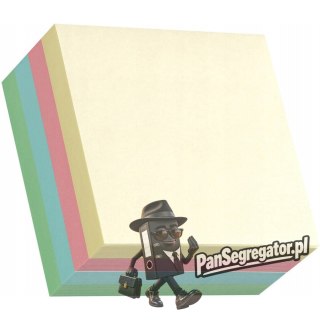 Bloczek samoprzylepny 76x76mm 400k mix 4 kolorów pastelowych STICK`N 21013