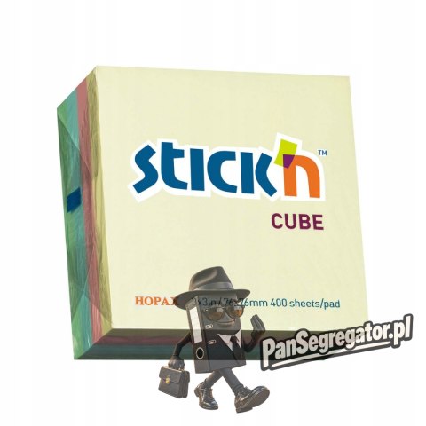 Bloczek samoprzylepny 76x76mm 400k mix 4 kolorów pastelowych STICK`N 21013