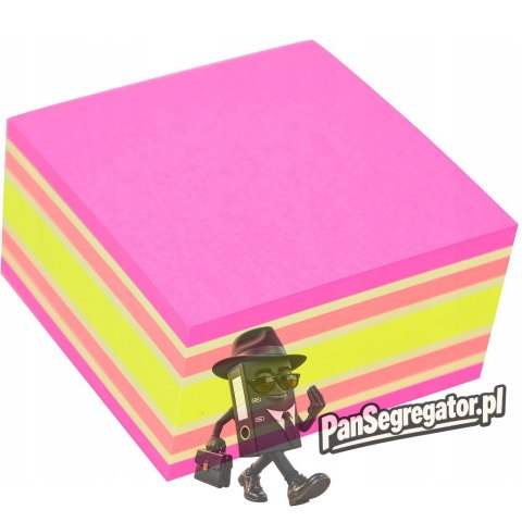 Bloczek samoprzylepny 76x76mm 400k mix różowy/żółty STICK"N 21536