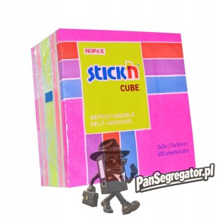 Bloczek samoprzylepny 76x76mm 400k mix różowy/żółty STICK"N 21536