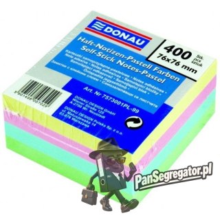 Bloczek samoprzylepny 76x76mm 400k pastelowy DONAU 7573001PL-99