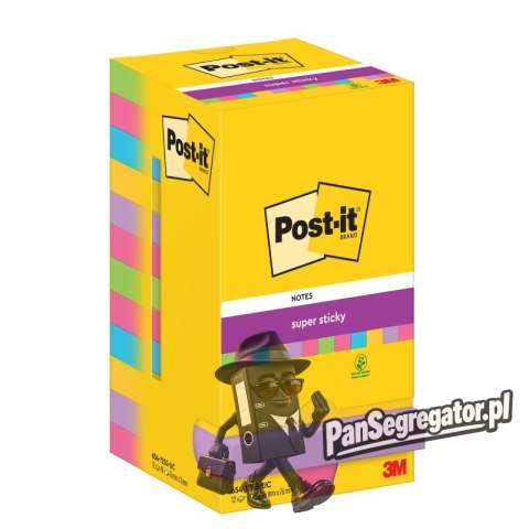 Bloczek samoprzylepny 76x76mm 90k mix kolorów (12szt) Super Sticky POST-IT 4064035065683