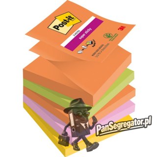 Bloczek samoprzylepny 76x76mm 90k mix kolorów (5szt) SUPER STICKY Z-NOTES BOOST POST-IT