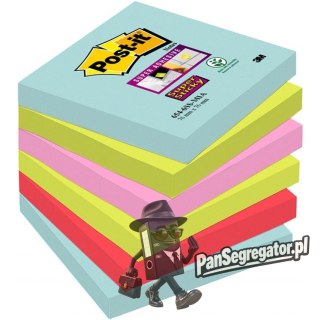 Bloczek samoprzylepny 76x76mm 90k mix kolorów (6szt) POST-IT MIAMI Super Sticky 70005291227 3M