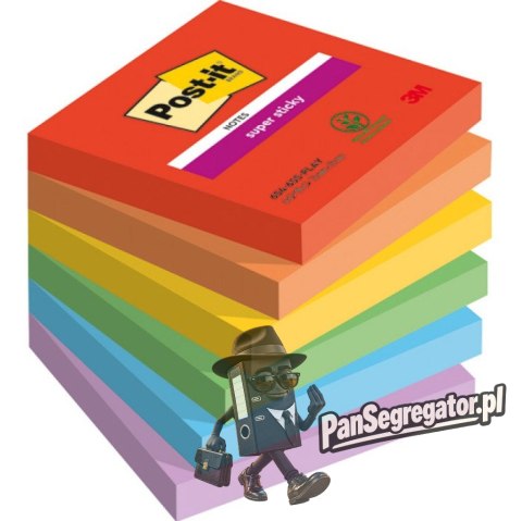 Bloczek samoprzylepny 76x76mm 90k mix kolorów (6szt) POST-IT Super Sticky PLAYFUL