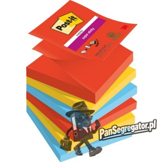 Bloczek samoprzylepny 76x76mm 90k mix kolorów (6szt) POST-IT Super Sticky Z-Notes PLAYFUL