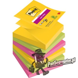 Bloczek samoprzylepny 76x76mm 90k mix kolorów (6szt) POST-IT Z-NOTES CARNIVAL Super Sticky 3M