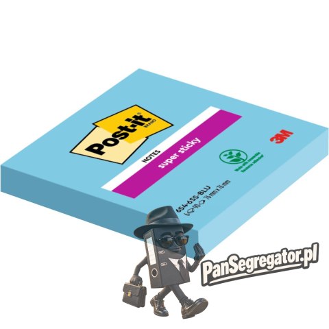 Bloczek samoprzylepny 76x76mm 90k niebieski Super Sticky POST-IT 654-6SS-EB 3M