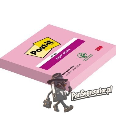 Bloczek samoprzylepny 76x76mm 90k różowy Super Sticky POST-IT 654-6SS-PNK 3M